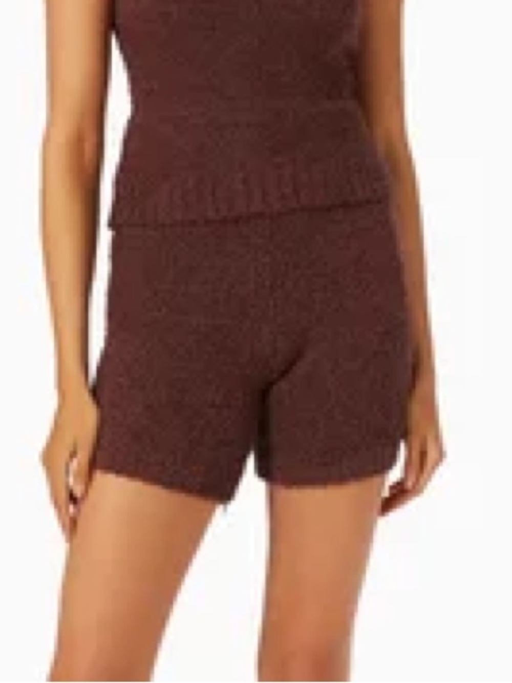 Skims cozy knit Sherpa shorts garnet